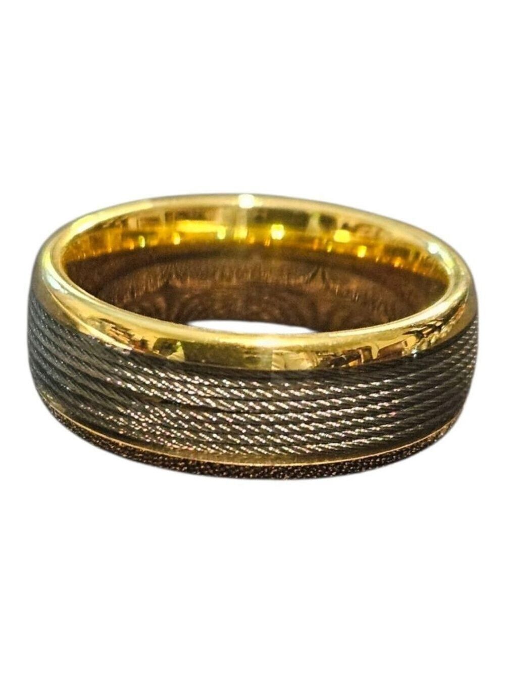 MEN'S Unbranded Gold & Gray Ring, Size 10 - Picture 1 of 7